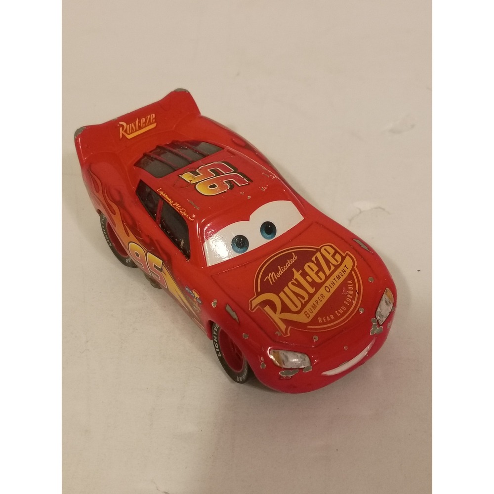 Disney Pixar Cars Lightning McQueen Rust-eze 95 Die-Cast Toy Car Red
